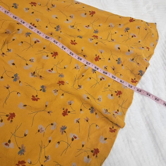 Madewell Silk Belladonna Yellow Floral Dress Size 4 - Picture 13 of 13